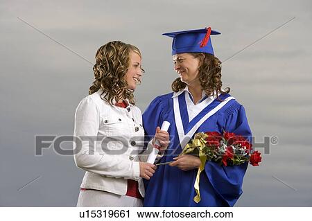 Graduate and friend View Large Photo Image Stock Image - Graduate and friend. Fotosearch