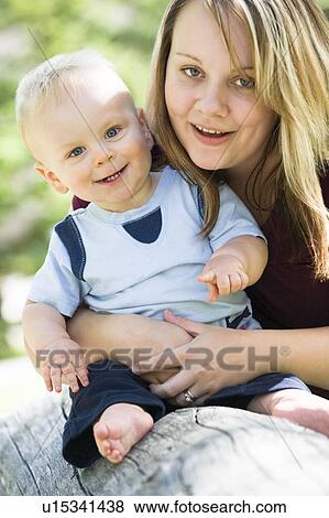 Stock Photo - Mother and young son. Fotosearch