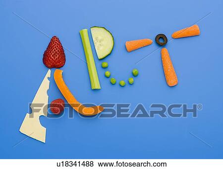 Stock Photo - Overhead view of food slices. Fotosearch