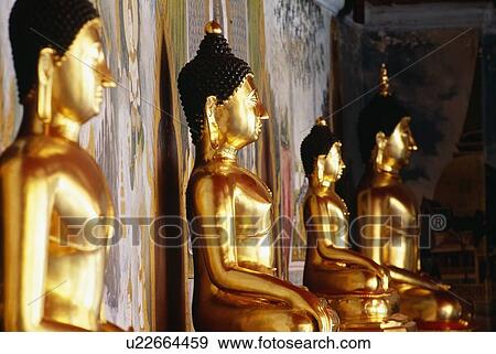 Row of Buddhas at Wat Phra That Doi Suthep temple in Thailand View Large Photo Image Stock Photo - Row of Buddhas at Wat Phra That Doi Suthep temple in Thailand . Fotosearch