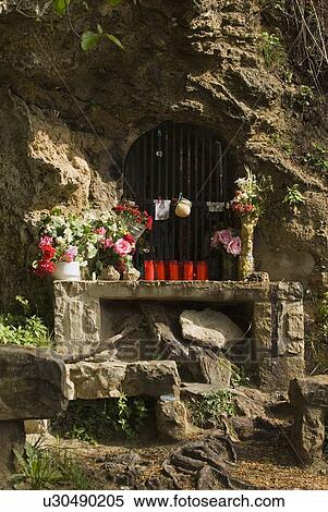 Stock Photography - Shrine on the side of a Mountain Pass, Andalucia, Spain . Fotosearch