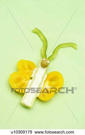 Studio shot of food shaped like butterfly View Large Photo Image Stock Photo - Studio shot of food shaped like butterfly. Fotosearch