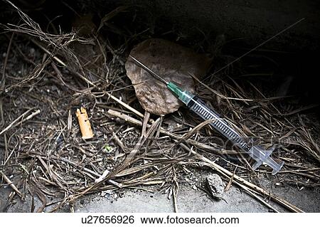 Syringe and needle on street View Large Photo Image Stock Photograph - Syringe and needle on street. Fotosearch