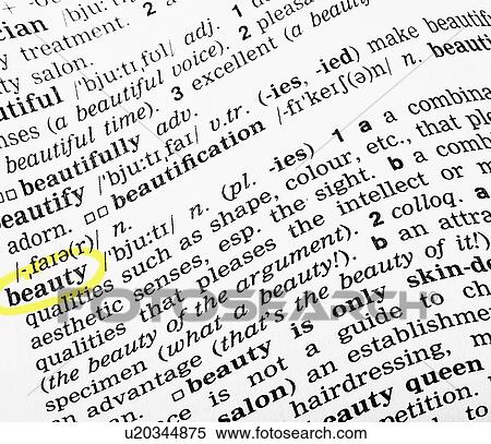 Stock Photography - The word beauty circled in the dictionary. Fotosearch