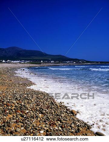Stock Image - Achill Island, beach at Dooagh, Croaghaun Mountain, Ireland. Fotosearch