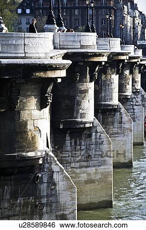 Stock Photograph - Bridge on the river Seine in Paris, France. Fotosearch