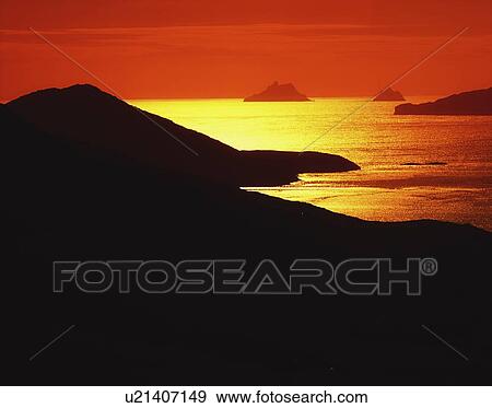 Stock Photo - Co Kerry, Skellig Rocks from Waterville, Ireland. Fotosearch