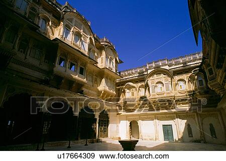 Stock Photo - Façade of palace in Meherangarh Fort, Jodhpur, Rajasthan, India. Fotosearch
