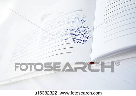 Stock Image - Guest book. Fotosearch