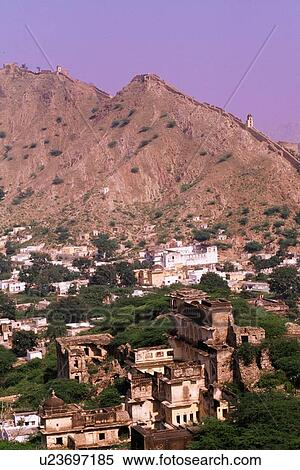 Historic town of Amber, near Jaipur, Rajasthan, India View Large Photo Image Stock Photography - Historic town of Amber, near Jaipur, Rajasthan, India. Fotosearch