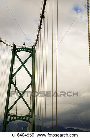 Lions' Gate Bridge, Vancouver, British Columbia, Canada View Large Photo Image Stock Photo - Lions' Gate Bridge, Vancouver, British Columbia, Canada. Fotosearch