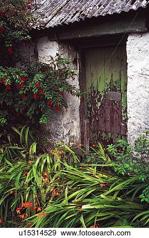 Old cottage door View Large Photo Image Stock Photo - Old cottage door. Fotosearch