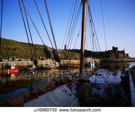 Peel Harbour and Castle, Isle of Man, UK View Large Photo Image Stock Photo - Peel Harbour and Castle, Isle of Man, UK. Fotosearch