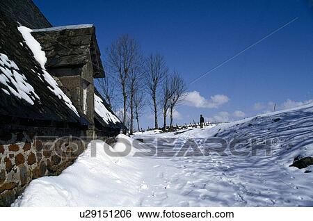 Snow covered chalet, Massif Centrale, France View Large Photo Image Stock Photograph - Snow covered chalet, Massif Centrale, France. Fotosearch