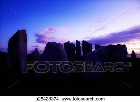 Picture - Stone circle near Blacksod Point, Co Mayo, Ireland. Fotosearch