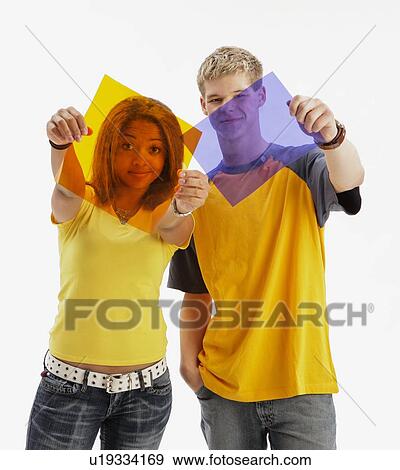 Teens with color film View Large Photo Image Stock Photo - Teens with color film. Fotosearch