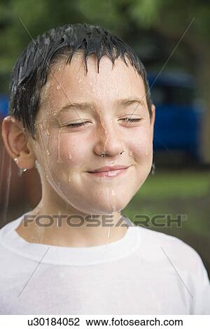 Stock Image - Wet boy. Fotosearch
