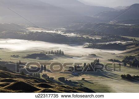 Stock Photography - Aerial view of Arrowtown, New Zealand. Fotosearch
