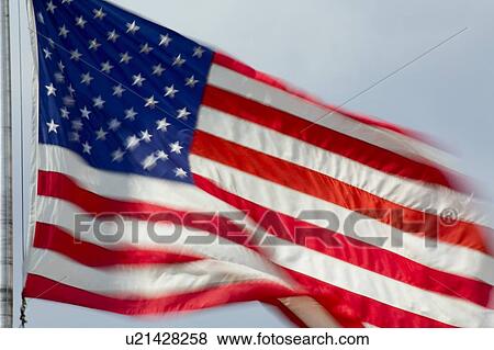 Stock Photo - American flag. Fotosearch