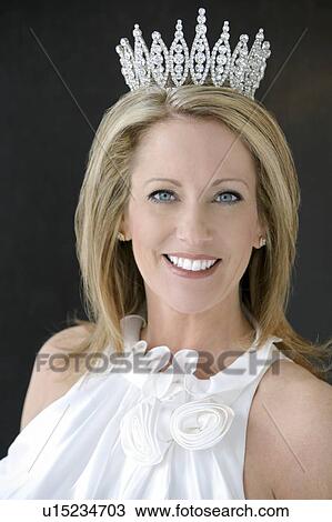 Beauty queen with crown View Large Photo Image Stock Image - Beauty queen with crown. Fotosearch