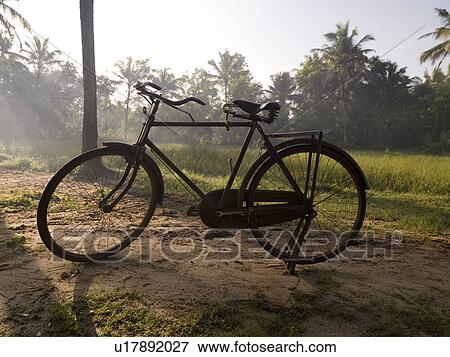 Stock Photo - Bicycle, Kerala, India. Fotosearch