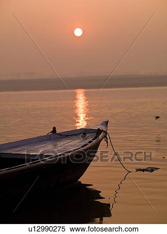 Boat in the water, Varanasi, India View Large Photo Image Stock Photography - Boat in the water, Varanasi, India. Fotosearch