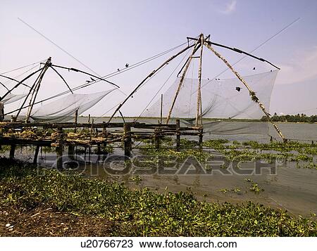 Chinese fishing nets, Cochin, India View Large Photo Image Stock Image - Chinese fishing nets, Cochin, India . Fotosearch