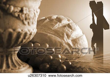 Stock Image - Communion and crucifixion symbols. Fotosearch
