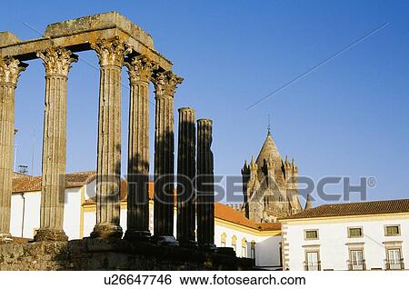 Corinthian columns of an ancient Roman Temple, Evora, Portugal View Large Photo Image Stock Photograph - Corinthian columns of an ancient Roman Temple, Evora, Portugal. Fotosearch
