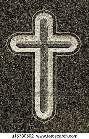 Stock Image - Cross on grave. Fotosearch