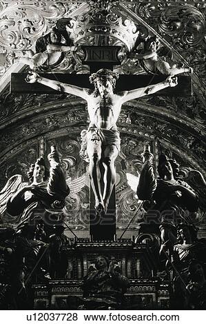 Stock Photo - Crucifix in Saint Francis Church, Evora, Portugal. Fotosearch