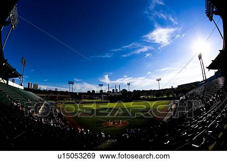 Stock Photo - Fish eye view of a baseball stadium. Fotosearch