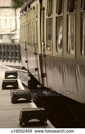 Stock Photo - Footstools At An Old-Fashioned Train Station. Fotosearch