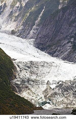Stock Image - Franz Josef Glacier, Westland National Park, South Island, New Zealand. Fotosearch