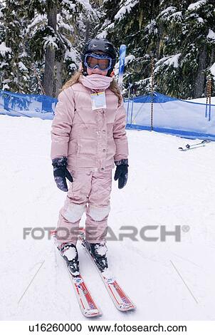 Stock Image - Girl skiing, Whistler, BC, Canada. Fotosearch