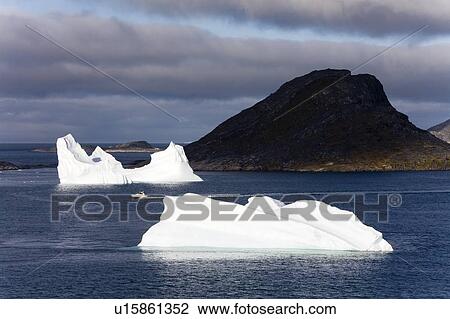 Icebergs, Island of Qoornoq, Province of Kitaa, Southern Greenland, Kingdom of Denmark View Large Photo Image Stock Image - Icebergs, Island of Qoornoq, Province of Kitaa, Southern Greenland, Kingdom of Denmark . Fotosearch