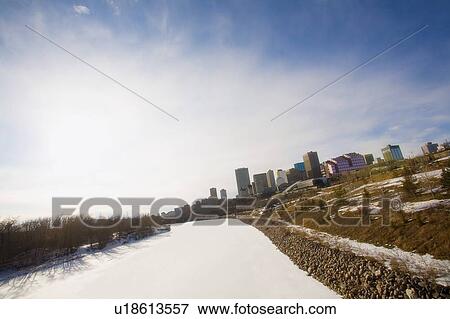 North Saskatchewan River frozen and snow-covered, Edmonton, Alberta, Canada View Large Photo Image Stock Photo - North Saskatchewan River frozen and snow-covered, Edmonton, Alberta, Canada. Fotosearch