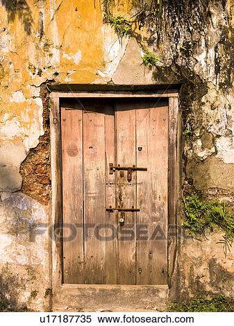 Old door and neglected wall View Large Photo Image Stock Photography - Old door and neglected wall. Fotosearch