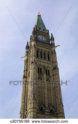 Stock Photo - Peace Tower, Parliament building, Ottawa, Ontario, Canada. Fotosearch