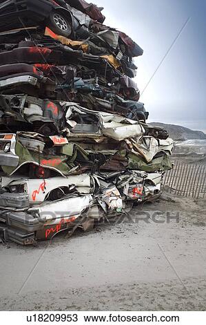 Pile of crushed cars View Large Photo Image Stock Image - Pile of crushed cars. Fotosearch