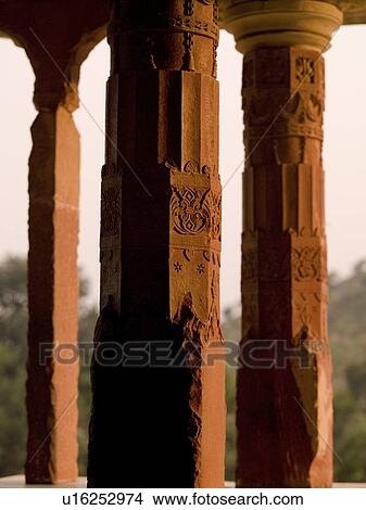 Picture - Pillars on an building in India. Fotosearch