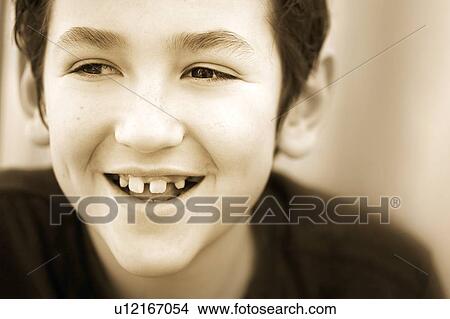 Picture - Portrait of boy smiling. Fotosearch