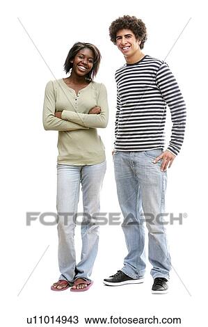 Stock Image - Portrait of two young adults. Fotosearch