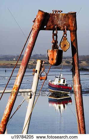 Stock Photography - Pulley system on a boat. Fotosearch