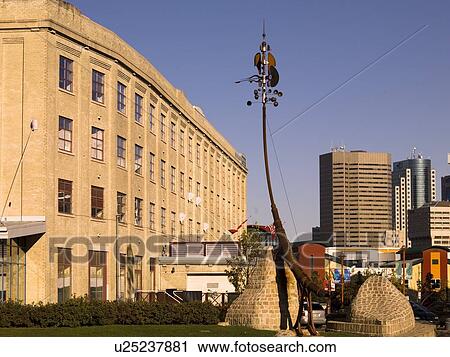 Sculpture and buildings at The Forks, Winnipeg, Manitoba, Canada View Large Photo Image Stock Image - Sculpture and buildings at The Forks, Winnipeg, Manitoba, Canada. Fotosearch