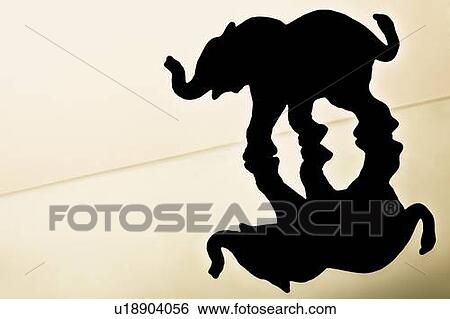 Stock Photograph - Silhouette of a elephant. Fotosearch