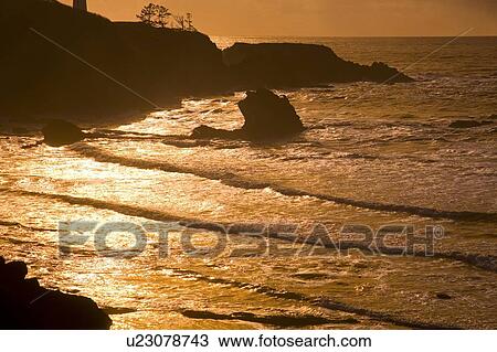 Sunset, Oregon Coast, USA View Large Photo Image Stock Image - Sunset, Oregon Coast, USA. Fotosearch