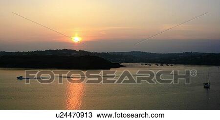 Stock Image - Sunset over James Fort and Kinsale Harbour, Cork, Ireland. Fotosearch