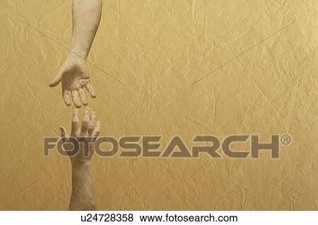 Two hands reaching towards each other View Large Photo Image Stock Photo - Two hands reaching towards each other. Fotosearch