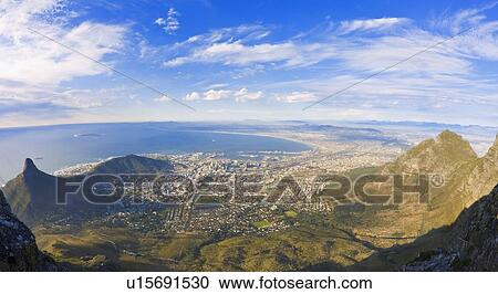 View of Cape Town from Table Mountain, South Africa View Large Photo Image Stock Image - View of Cape Town from Table Mountain, South Africa. Fotosearch